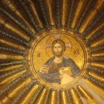 Jesus in a circular ceiling mosaic